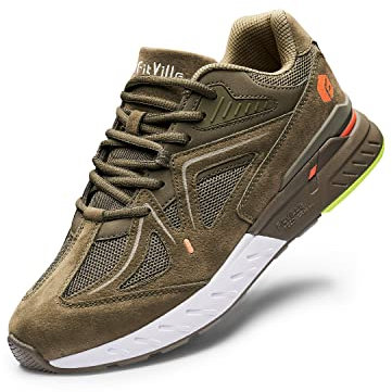 FitVille Extra Larghe Scarpe Uomo Sneakers Supporto per Arco Plantare Pianta Larga Scarpe da Ginnastica Comfort per Piede Piatto 46 EU X-Larga Verde