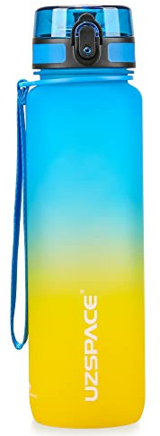 UZSPACE Botella Agua Deportiva,500ml/800ml/1000ml/1.5l, Tritan Botella Agua Sin BPA. Evitar Fugas de Agua y Ideal para el Ejercicio y los Deportes al Aire Libre