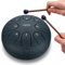 LEKATO Steel Tongue Drum, 6 Zoll 8 Tone Zungentrommel Schlagzeug, Steel Pan Töne Schlaginstrument Hand Pan Drum für Meditation Yoga Klangheilung, Navy Blau