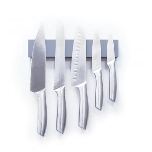 Magnetic Knife Rack Grey Rubber for Kitchen, Home, Garage, Office and Shed