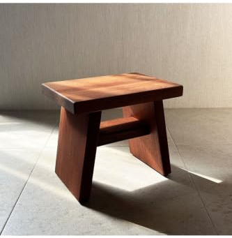 Tabouret de bain en bois d'acajou Sipo fait à la main Banc de douche en bois (30,5 cm)