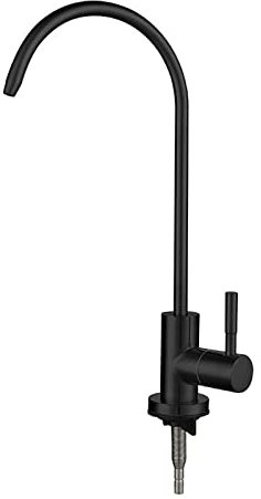 Rubinetto Cucina,Depuratore Acqua Rubinetto, Rubinetto Singolo A Collo Di Cigno Freddo,Nero