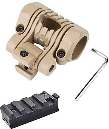 WarmHeartting Airsoft-Helmzubehör 25mm-Helm-Taschenlampenhalterung mit Wing-Loc-Adapter, taktischer Klemmclip für Fast Mich-Helm, ARC-Schiene, fünf Winkeldrehungen