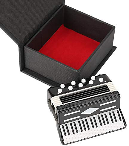 Miniatur Akkordeon Modell, Display Mini Musical Ornaments Craft Home Dekoration mit Verpackung Box für Home Office Desktop dekorative Accessoires