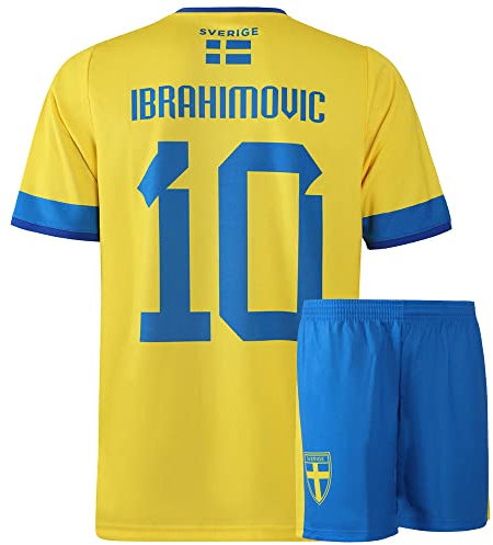 Schweden Fußball Trikot Set Zlatan Ibrahimovic - Kinder und Erwachsene - Jungen - Sportsachen - Geschenk - Sport t Shirt - Sportbekleidung - Größe M