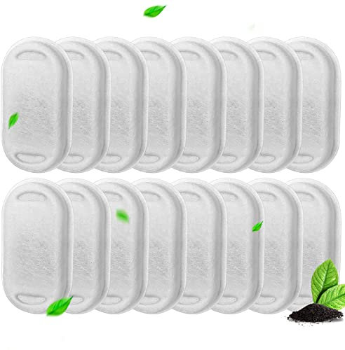 Katzenbrunnen Filter, Vindox 16 Stück Ersatzfilter mit Aktivkohle Kohlefilter für 2L/3.2L/4L Edelstahl Trinkbrunnen Katzen,Trinkbrunnen filter Haustierfilter für Katzen und Hunde Wasserbrunnen