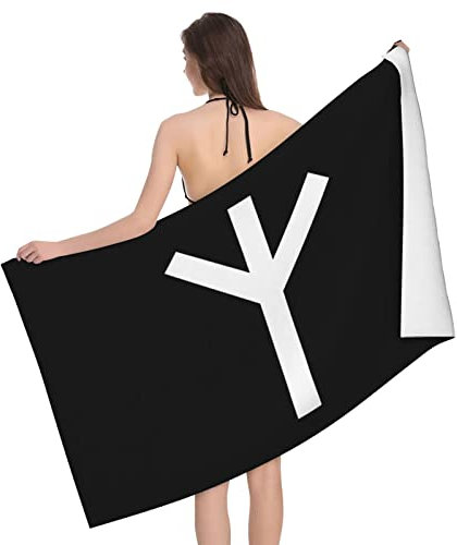 Débarbouillettes Rune D'Algiz Serviettes De Toilette Microfibre Serviettes De Bain Séchage Rapide Essuie-Mains pour Maison Hommes Hôtelière,80X130Cm