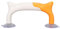 Gelb-weißer Linealgriff, Linealgriff, Gelb-weißer Griff für Lineal, Ergonomisch, Einfache Montage, Starker Saugnapf, ABS-PVC, Quilt-Linealgriff Zum Nähen, Patchwork, Lernlineal