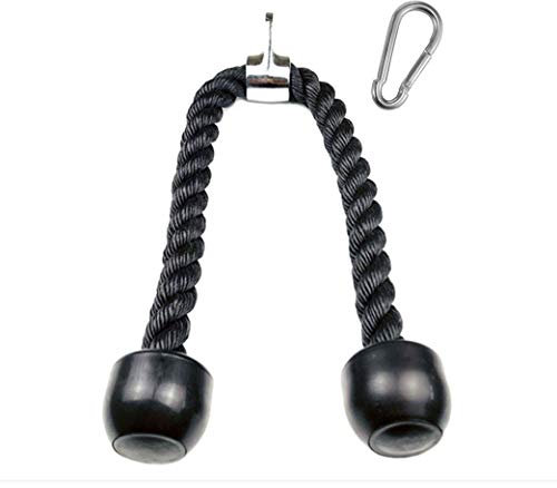 Rivotrance 27 Inch Tricep Rope Cable Attachments – Versatile Home Gym Cable Machine Accessories – LAT Pull Down Attachment for Enhanced Weight Fitness (Black)