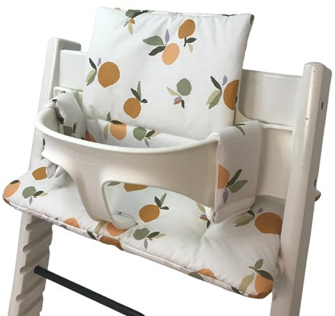 LUCCA kids Cuscini per Seggiolone Tripp Trapp Stokke, rivestimento laminato per una facile pulizia (bianco frutta)