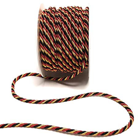 s.dekoda Kordel 15m x 4mm Schwarz Rot Gelb Drehkordel Dekoband Kordelband Kordelschnur Deutschland BRD