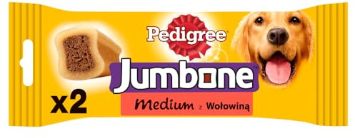 Pedigree Jumbone-Delikatesse Hundesnacks mit Rind und Geflügel für mittelgroße Rassen (6 x 180g)
