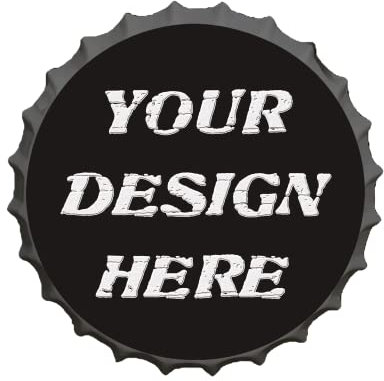 FJAUOQ Personalized Vintage Metal Bottle Cap Sign, Design Your Own Custom Text Retro Beer Bottle Caps Metal Tin Signs Home Cafe Beer Bar Decoration Wall Decor Art Plaque