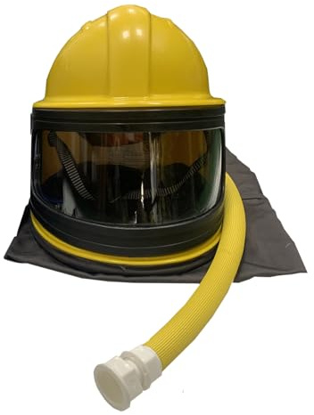 YHJLZNA Sandblasting Helmet Provides Air Supply Sandblasting Helmet Sandblasting Device Sandblasting Hood Protective Equipment With Temperature Controller,Yellow
