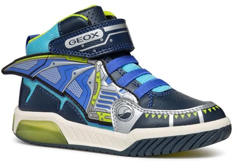 Geox J INEK Boy B Sneaker, Navy/ROYAL, 32 EU