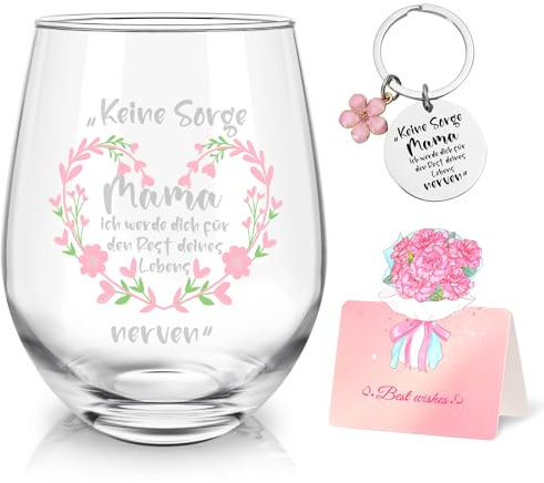 Joymaking Mama Weinglas - Geschenk für Mütter zum Muttertag, Geburtstag, Weihnachten - 17oz