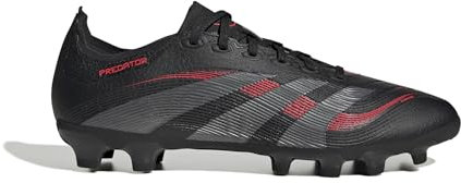 adidas Predator League Multi Ground Football Boots, Botas de fútbol Unisex Adulto, Core Black/Grey Four/Lucid Red, 41 1/3 EU