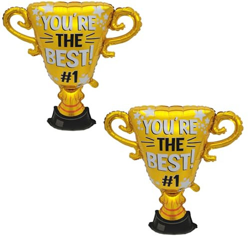 Trophée Ballon, Ballon Gonflable Trophée, Ballon Doré Trophée Gonflable, Ballon Gonflable Coupe, Ballon en Forme de Trophée, Fête D'anniversaire, 2 PCS Trophée Champion, Fournitures de Fête