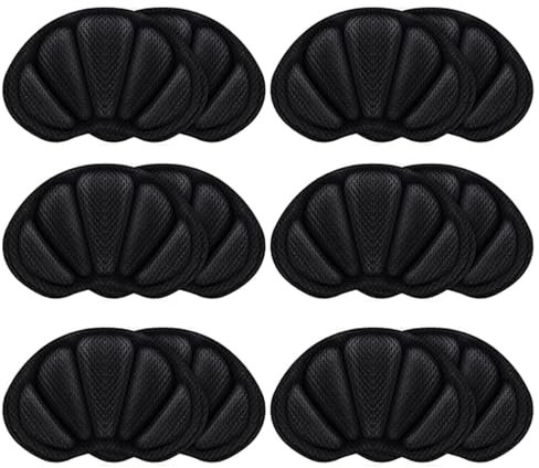 Tsathoggua Schuheinlagen für Ferse - Fersenschutz für Schuhe - Ergonomische Hackenpolster - Schuh Fersenpolster - Fersenkissen - Komplettpaket mit 6 Paar (Schwarz)