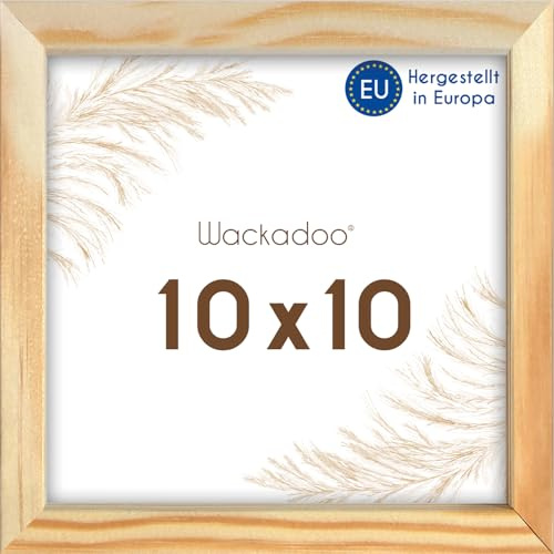 Wackadoo Bilderrahmen quadratisch 10x10 natur Fotowand Fotorahmen mit Glas Holz Picture frame