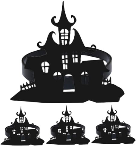 PRETYZOOM 12 STK Halloween-Dekorationen Vintage-Halloween- Schnallenring Für Servietten Serviettenringe Im Halloween-Stil Schwarzes Halloween-Party Serviettenbänder Black Metall