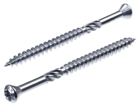 SECCARO Lot de 100 vis pour terrasse à tête décorative 5 x 80 mm, en acier inoxydable A2, vis à bois avec pointe découpée et encoche de coupe, TX/six pans creux