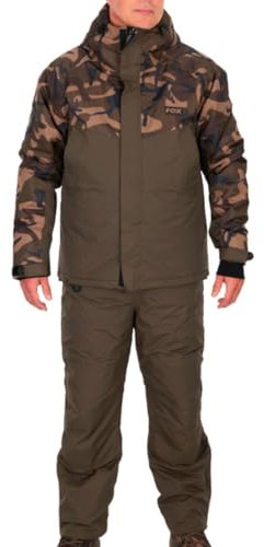 Fox Khaki/Camo Wintersuit - Thermoanzug, Angelanzug, Regenanzug für Angler, Größe:L