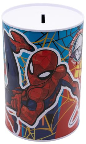 STOR Metall Spardose Spider-Man - Offizielles Stahl Sparschwein für Kinder - Robuste Kinderspardose Geschenk Kollektion