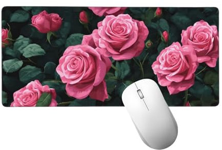 Tapis de Souris Rose Tapis de Souris XXL 1000 x 500 mm, Grand sous Main Bureau Gaming avec Bords Surpiqués et Dos Antidérapant, Rose Mouse Pad Gamer pour Clavier et Souris, Cadeaux pour Hommes H-715