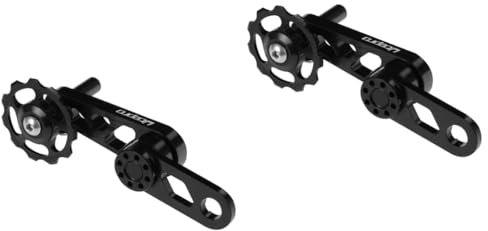 ibasenice 2pcs Folding Bike Chain Stabilizer Derailleur Wheel Chain Tensioner Screw Rear Roller Hitch Track Bike Chains Link Universal Cable Splitter Pulley Black Aluminum Alloy