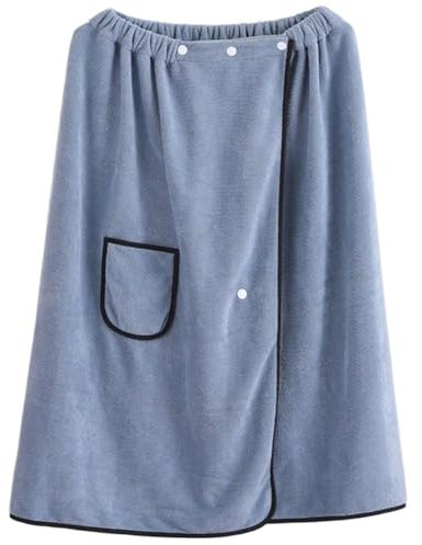 HiyyFloy Falda De Baño De Forro Polar Coral para Hombre, Absorbente, con Bolsillo, Toalla De Sauna Ajustable, De Secado Rápido, para Gimnasio, Playa, Hogar Y SPA.