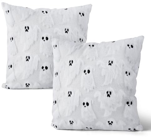 Tutukyle Halloween Kissenbezug 45x45-2 Stück Lustig Geister Deko Kissenbezüge mit Reißverschluss, Kissenbezug Dekokissen für Kuschelkissen Sofakissen Zierkissen, Wohnzimmer Zimmer Deko Aesthetic