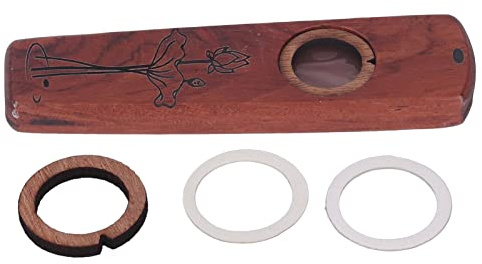 GRCFUMO Wood Kazoo, klassisches hölzernen einfach zu spielen Gitarre, Flöte hölzerne Spiel Gitarre Ukulele Begleitung Mundharmonica Membran Windinstrument (Ahorn) (Nussbaum) (Rosenholz)
