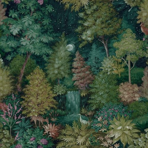 Holden Botany Midnight Woods Mystical Forest Themed Bold Wallpaper Perfect for Living Rooms Bedrooms Hallways Cloakrooms Wallpaper Green (14151)