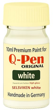 Q-Pen Original SELSVIKEN weiss Hochglanz - Farbanmutung LACKSTIFT – Premium Möbelretusche – 10 ML – Handmade in Germany