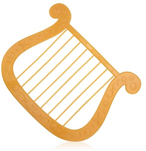 2stk Engelsharfen-Requisiten, Kunststoff-Leierharfe für Halloween- und Weihnachtskostüme Kostümzubehör Themenpartys Cosplay-Auftritte (Gold)