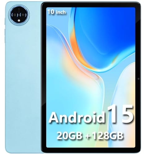 SIMPLORI Tablet 10 pollici Android 15 20GB RAM +128GB ROM, Batteria ​​8580 mAh, ​​Octa-Core​​, 5G WIFI Tablet pc, 5+13MP ​​Fotocamera​, ​​Bluetooth​5.2 (​Blu)