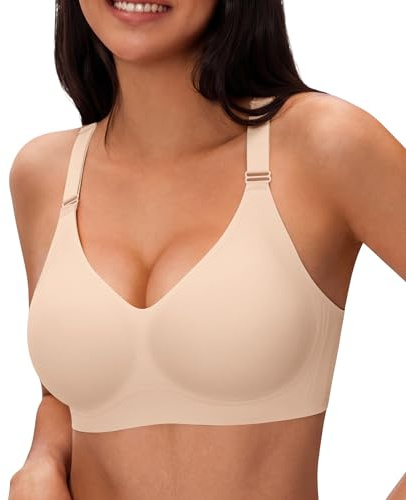 SIMIYA Wireless Jelly Bras for Women, Comfort Seamless Push Up Gel Bra Nude