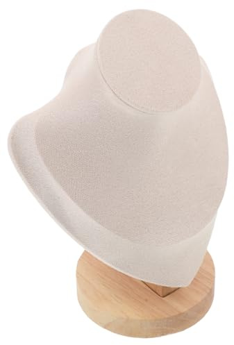 VILLCASE Eleganter Holz Deko Stehend Schmuckständer mit Stabilem Holz und Stoffmaterial Vielseitiger Schmuckdisplay Halter für Halsketten und Armbänder Verkaufsständen