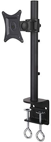 Allcam MDM10SG Single Monitor Stand w/Desk Mount Clamp in Black, Heavy-duty for 19-32 LCD up to 10Kg