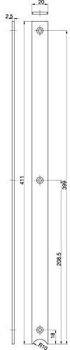 Anschlussstulp/Stulpverlängerung oben f.Secury MFV, 405 x 20 mm, silberfärbig