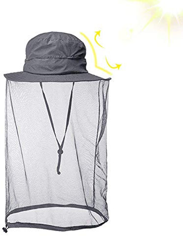 Moskito Kopfnetz Hut - Schnelltrocknender Sonnenhut mit Mückennetz für Männer und Frauen, Dschungel Gesichtsmaske Schutz vor Moskito Insekt Käfer Biene Mücken für Outdoor Angeln Wandern Gartenarbeit