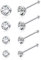 Sllaiss 4 Paires de Boutons de Nez Piercing Nez pour Femmes en Argent Sterling 925 Cristal Tchèque Nez Piercing Hypoallergénique