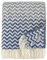 Linen & Cotton Luxus Warme Decke Wolldecke Bunt Wohndecke Kuscheldecke Aurora - 100% Reine Neuseeland Wolle, Marine Blau/Grau (130 x 170cm) Sofadecke/Überwurf/Plaid Couch Sofa/Schurwolle Blanket