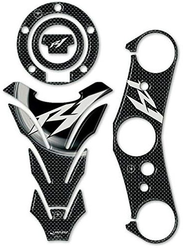 labelbike - 3D HarzAufkleber-Klebeset kompatibel mit Yamaha YZF R1 2007-2008 Carbon-ähnlich mit weißem Finish
