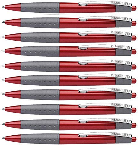 Schneider Loox Druckkugelschreiber, Strichstärke M (10er Set, Rot)