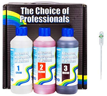 Weedness Advanced Hydroponics Starter-Set 3-teiliges Dünger-Kit - Indoor Outdoor Naturdünger Grow Flüssig Bio Orchideen Bonsai Organischer