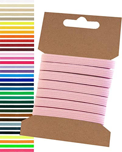 maDDma 5m Gummiband 6,6mm Gummilitze Wäschegummi elastisches Band Wäscheband Farbwahl, Farbe:rosa