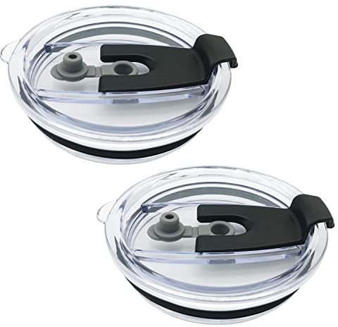 Tumbler Lid for 30 Oz,2 Replacement Lids for 30oz Stainless Steel Tumbler Travel Cup Yeti, Rtic Rambler, Ozark Trails and more Cooler Cup, Sliding Splash Proof