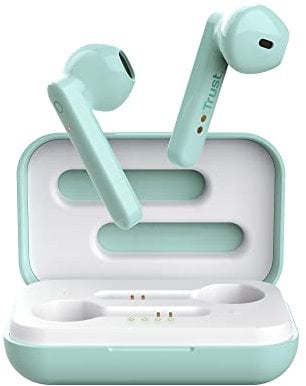 Trust Mobile Primo Touch Bluetooth Kopfhörer, In-Ear Kabellose Ohrhörer, Earbuds mit Ladecase, TWS, Integriertes Mikrofon, bis zu 10 Stunden Spielzeit, für Android, Chrome, iOS, Windows, Türkis